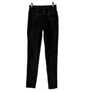 Papaya Jeans Size 3 Black High Waist Skinny Denim Jeans Rockabilly Westerncore
